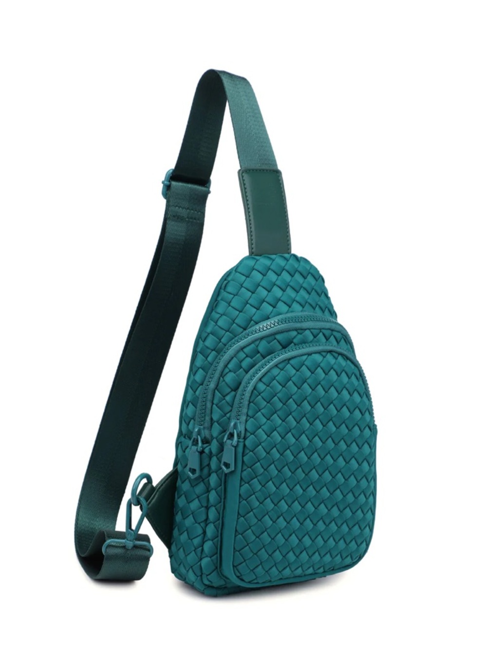 Sol And Selene Beyond The Horizon Teal  Green Neoprene Woven Crossbody Bag Sling